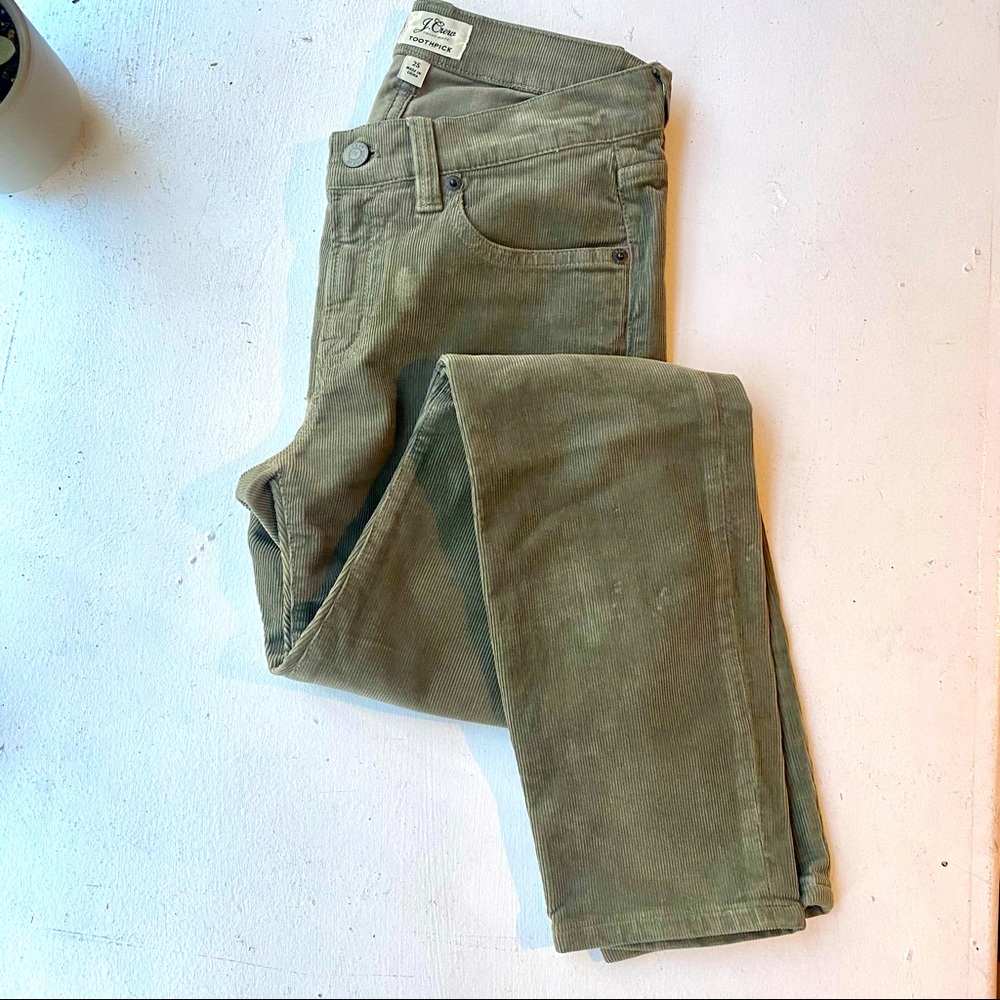 J. Crew 9" high-rise toothpick jean in garment-dyed corduroy - GENERAL SURPLUS
